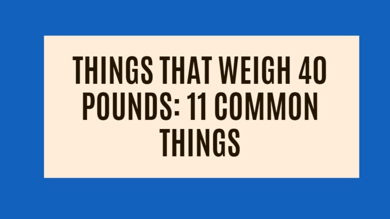 Things That Weigh 40 Pounds: 11 Common Things